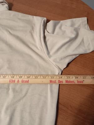 Vintage Alan Stuart Polo Shirt Mens XL Beige Double Pocket Knit Waistband 90s - Thumbnail 6