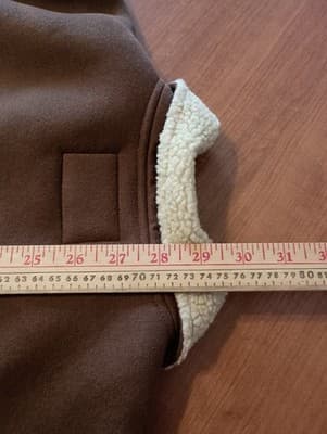 Lauren Ralph Lauren Faux Suede Zip Jacket Coat Women Medium Brown Sherpa Lining - Thumbnail 6