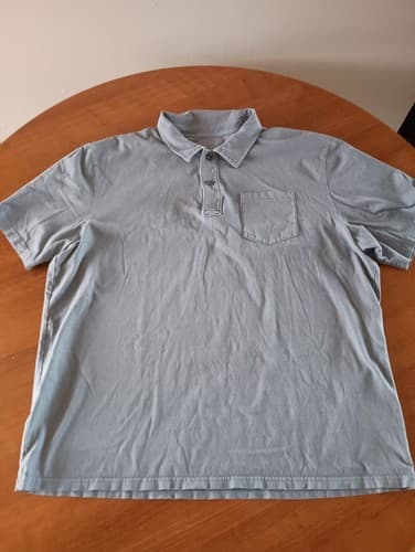 LL Bean Polo Shirt XL Mens Teal Blue Cotton Short Sleeve Pockets