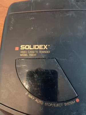 Solidex Model 7000XT Black VHS Video Cassette Rewinder 2-Way Tested And Works - Thumbnail 2