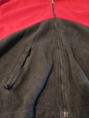 Vintage 90s Unlimited Marlboro Fleece Jacket Mens Large Red Black Colorblock - Thumbnail 2
