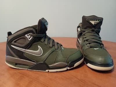 Nike Air Flight Falcon [397204-302] Green Black Gray Shoes, Men's Size 8.5