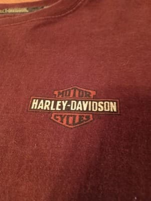 Harley Davidson Vintage Long Sleeve Shirt Mens XL Maroon Eagle 2004 Heavy Duty - Thumbnail 5