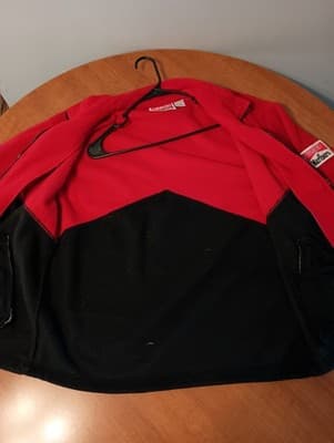 Vintage 90s Unlimited Marlboro Fleece Jacket Mens Large Red Black Colorblock - Thumbnail 4