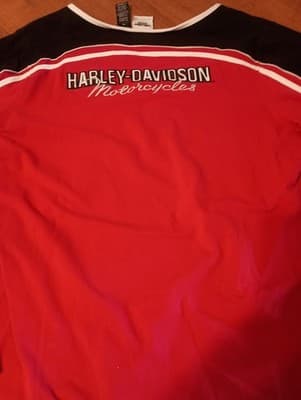 Harley Davidson Womens XL Quarter Zip 2011 Red Embroidered Long Sleeve Shirt - Thumbnail 5