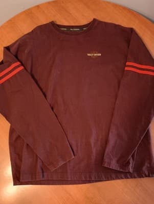 Harley Davidson Vintage Long Sleeve Shirt Mens XL Maroon Eagle 2004 Heavy Duty - Thumbnail 4