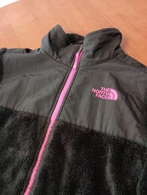 The North Face Denali Plush Jacket Girls Black Fuschia Pink Size Large 14/16 - Thumbnail 3
