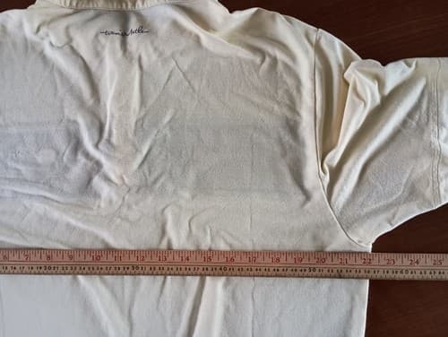 Travis Mathew Polo Shirt Men's XL Yellow Grey Stripes Pima Cotton Golf Stretch - Thumbnail 9