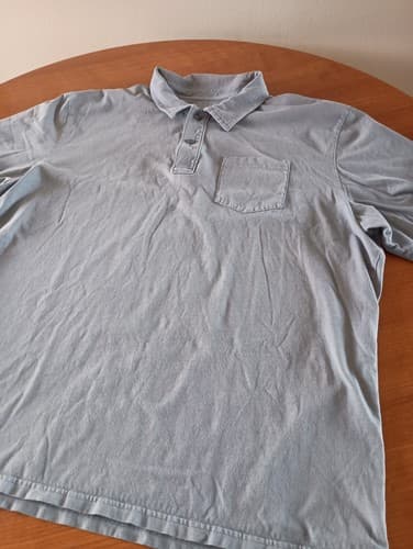 LL Bean Polo Shirt XL Mens Teal Blue Cotton Short Sleeve Pockets - Thumbnail 3