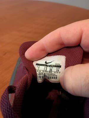 Nike Womens Low Shoes cd7002-600 Maroon Size 7 Leather Black Soles - Thumbnail 7