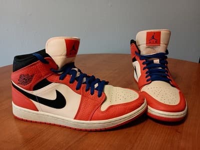 Jordan Air Jordan 1 Mid Mens size 11 Team Orange Red Cream Black Iconic Sneakers