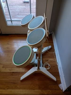 Harmonix Nintendo Wii Rock Band Drum Set And Pedal Model 19092 Wired USB Works - Thumbnail 3