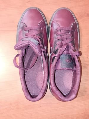 Nike Womens Low Shoes cd7002-600 Maroon Size 7 Leather Black Soles - Thumbnail 6