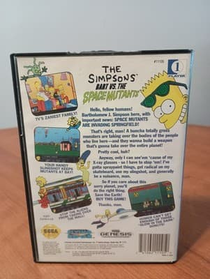 Simpsons: Bart vs. The Space Mutants (Sega Genesis, 1992) Missing Manual! Tested - Thumbnail 4