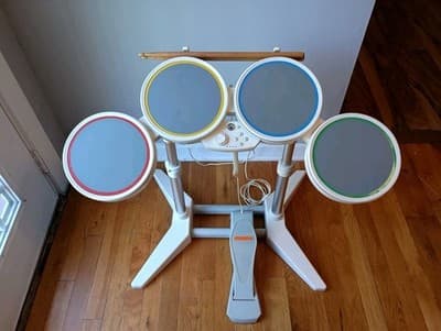Harmonix Nintendo Wii Rock Band Drum Set And Pedal Model 19092 Wired USB Works