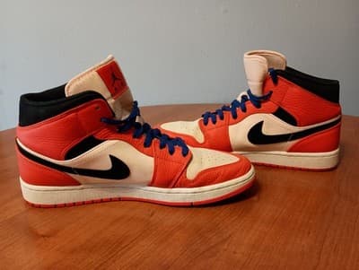 Jordan Air Jordan 1 Mid Mens size 11 Team Orange Red Cream Black Iconic Sneakers - Thumbnail 6