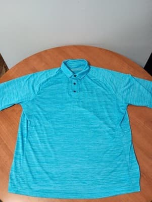ARIAT TEK Heat Series Men's Light Blue Performance Polo Shirt Size XL