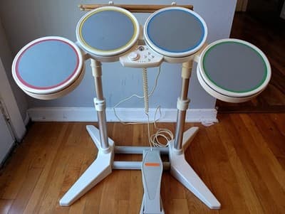 Harmonix Nintendo Wii Rock Band Drum Set And Pedal Model 19092 Wired USB Works - Thumbnail 2