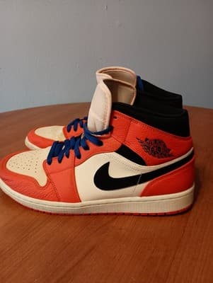 Jordan Air Jordan 1 Mid Mens size 11 Team Orange Red Cream Black Iconic Sneakers - Thumbnail 3