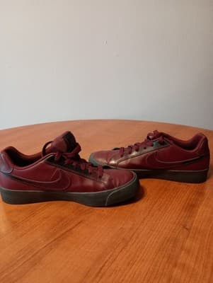 Nike Womens Low Shoes cd7002-600 Maroon Size 7 Leather Black Soles - Thumbnail 5
