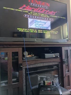 Hard Drivin' (Sega Genesis, 1991) Tested Works No Manual - Thumbnail 6