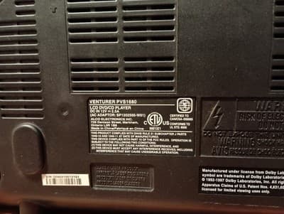 Mobile DVD Player Venturer PVS1680 2003 Car Theater System Tested and Works - Thumbnail 4
