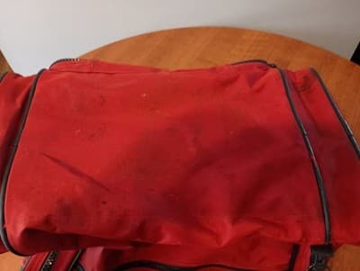 Lands End Direct Merchants Vintage Duffle Bag Red Adjustable Shoulder Strap - Thumbnail 9