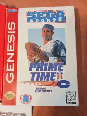 CIB Prime Time NFL Starring Deion Sanders (Sega Genesis, 1995) Complete *TESTED* - Thumbnail 2