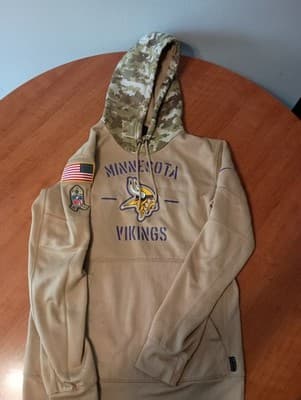 Minnesota Vikings Hoodie Mens M Nike Dri Fit Salute To Service Camo NFL Fleece