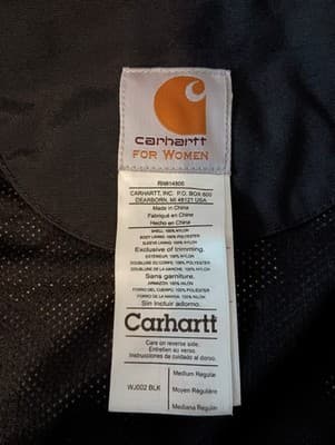 Carhartt Waterproof Breathable Black Full Zip Jacket WJ002 Lisa Womens Medium - Thumbnail 2