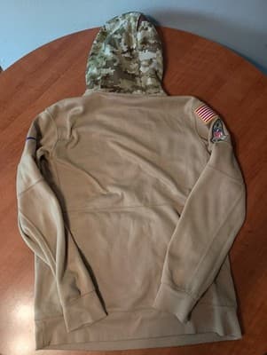 Minnesota Vikings Hoodie Mens M Nike Dri Fit Salute To Service Camo NFL Fleece - Thumbnail 5