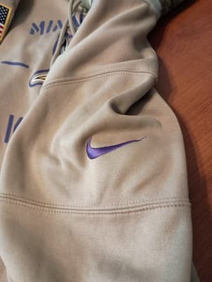 Minnesota Vikings Hoodie Mens M Nike Dri Fit Salute To Service Camo NFL Fleece - Thumbnail 3
