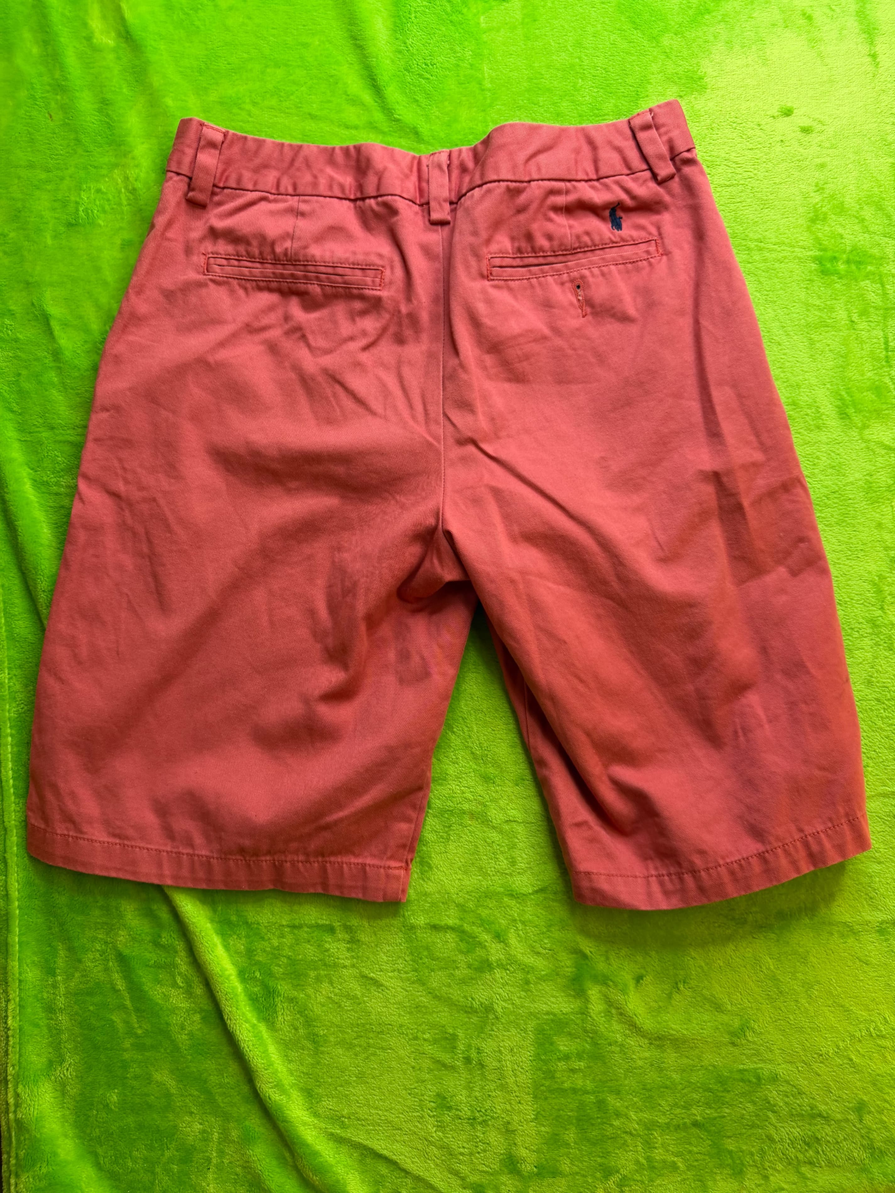 Polo Ralph Lauren Boys Chino Shorts Sz 20 Salmon Pink 100% Cotton - Thumbnail 2
