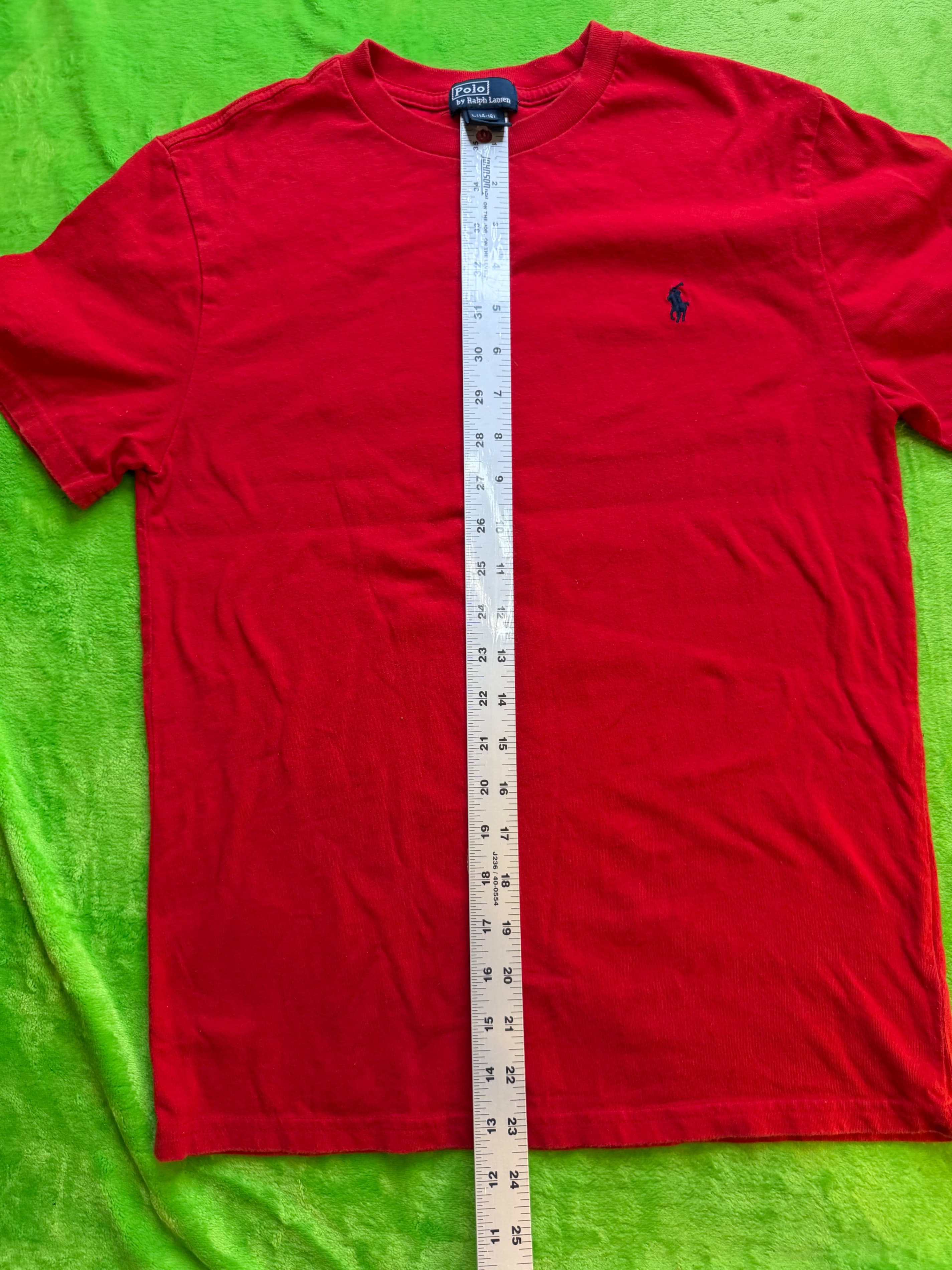 Polo Ralph Lauren Boys SS Crew Neck T-Shirt Sz L 14-16 Red Navy Pony - Thumbnail 5
