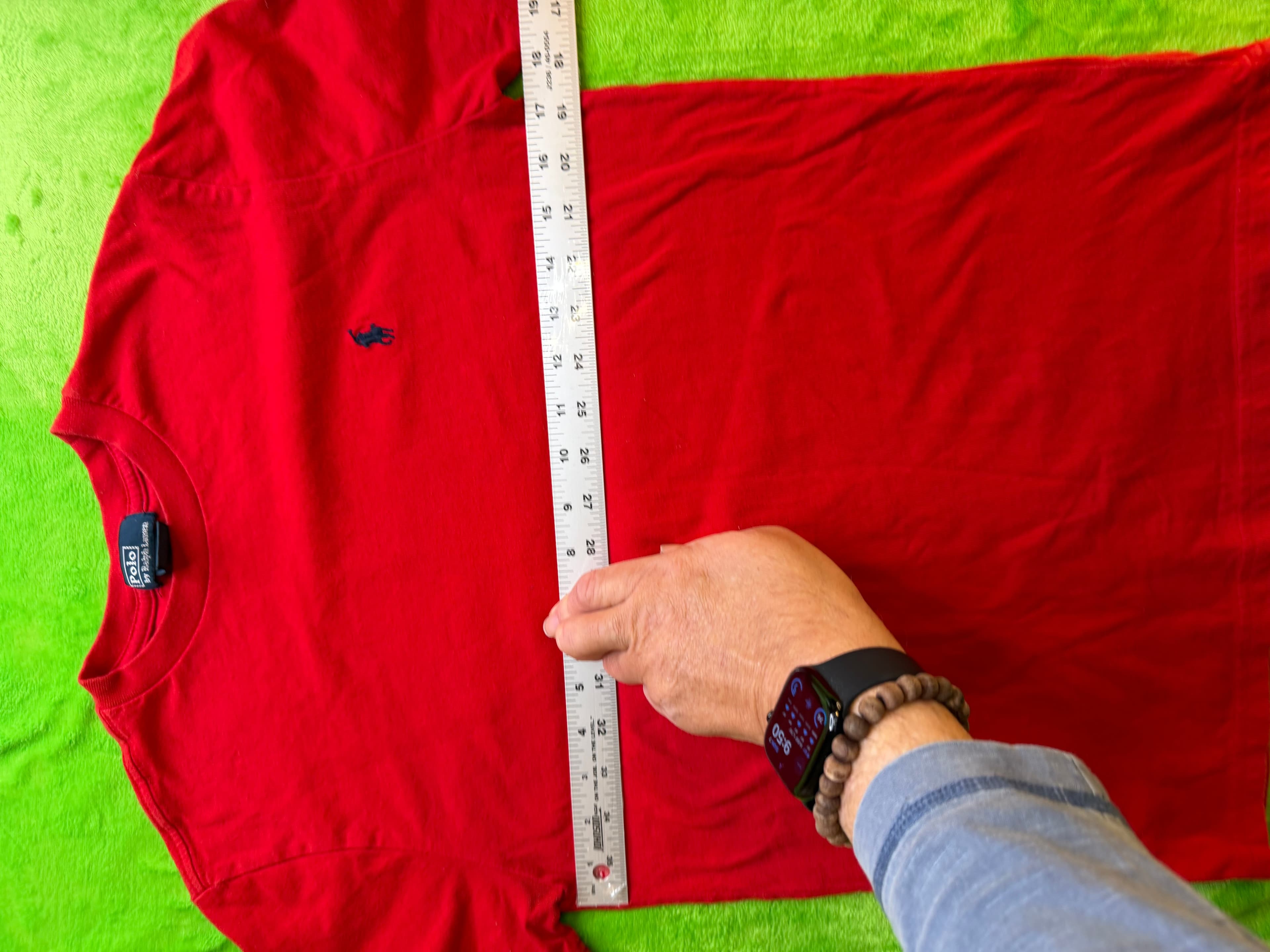 Polo Ralph Lauren Boys SS Crew Neck T-Shirt Sz L 14-16 Red Navy Pony - Thumbnail 4