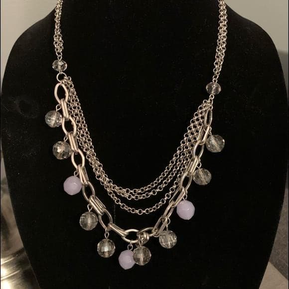 Ann Taylor Silver/Baby Blue Multi-Layer Necklace - Thumbnail 7