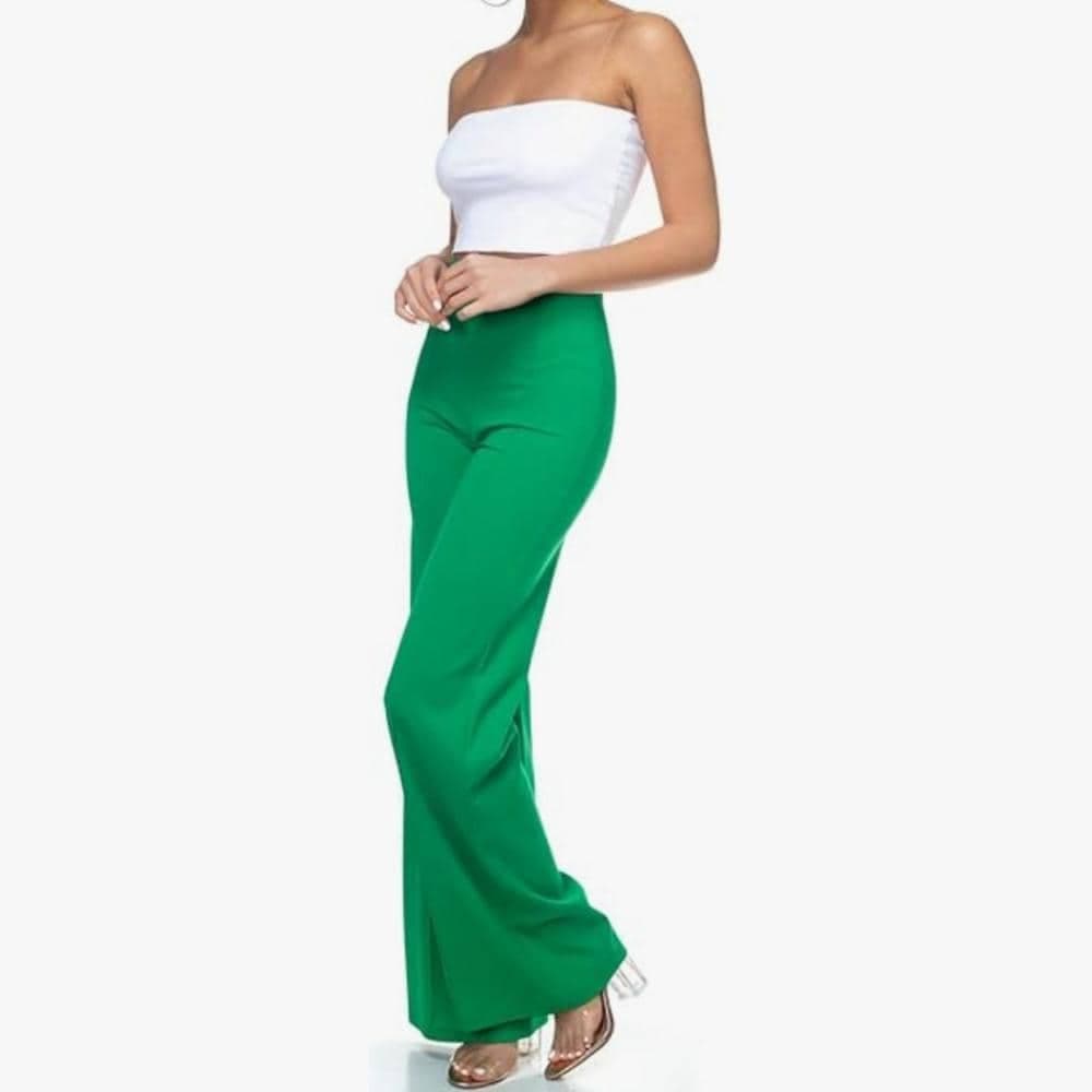 High Waist Dress Pants~ Green - Thumbnail 2