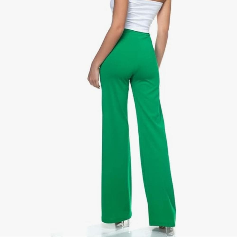 High Waist Dress Pants~ Green - Thumbnail 3