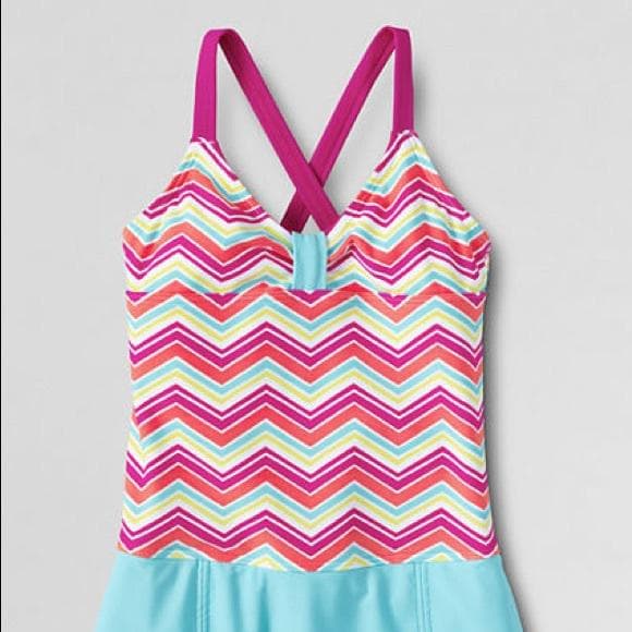 Land’s End Girls Skirted Swimsuit- Size 4 - Thumbnail 4