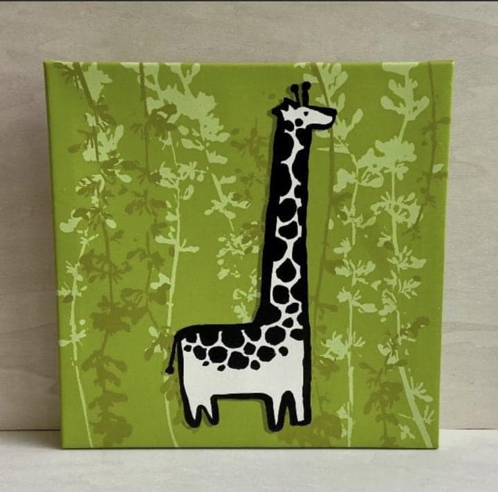 Wee Gallery” Elephant & Giraffe Canvas - Thumbnail 2
