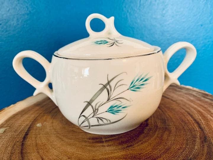 Vintage Canonsburg Teal/Grey Creamer Set - Thumbnail 3