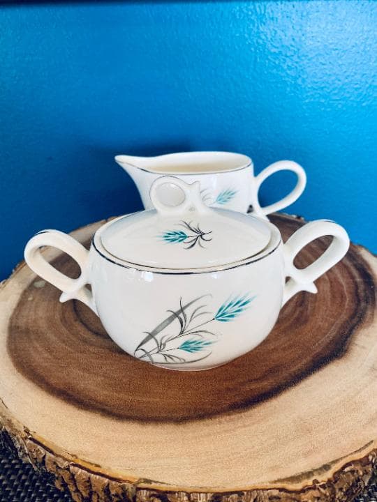 Vintage Canonsburg Teal/Grey Creamer Set - Thumbnail 5