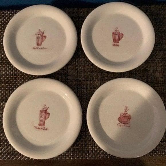 Vintage Pier One Imports Coffee House Themed plates- Dessert/Snack - Thumbnail 2
