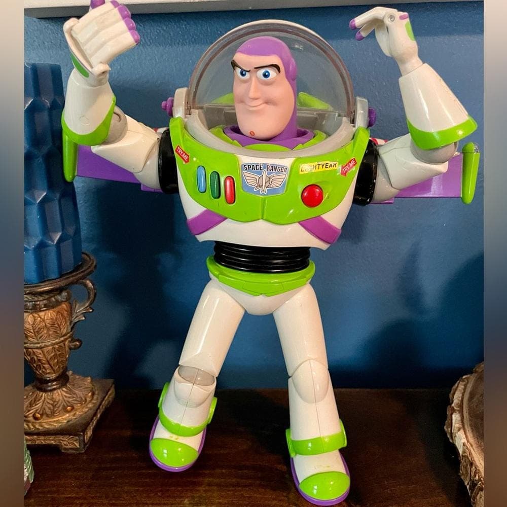 Vintage Disney Pixar Buzz Lightyear 12 Inch Interactive~ Toy Story - Thumbnail 3