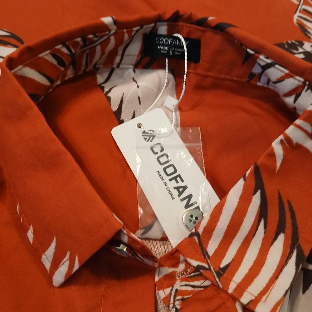 Hawaiian Tropical Leaf Shirt~ Palm Leaf NWT - Thumbnail 3