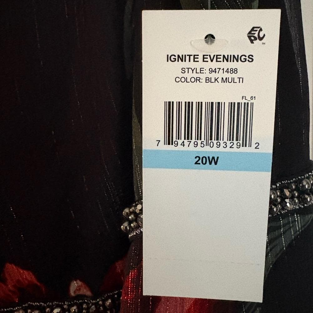 IGNITE Evenings Floral Bateau Evening Dress~ Plus-Size 20W~ NWT from Dillard’s - Thumbnail 9
