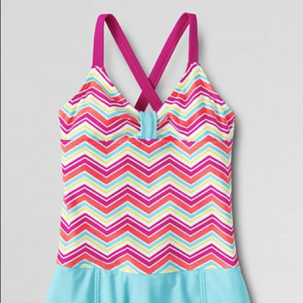 Land’s End Girls Skirted Swimsuit- Size 4 - Thumbnail 3