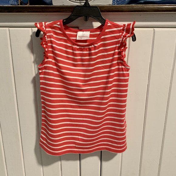 Hanna Andersson Red White Stripe Flutter Sleeve - Thumbnail 8