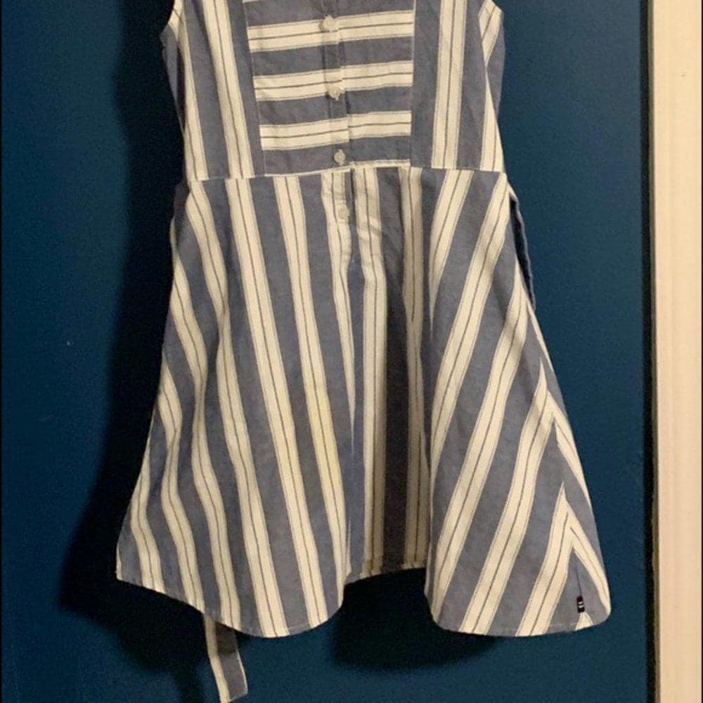 Nautica Kids Striped Blue/White Dress - Thumbnail 2