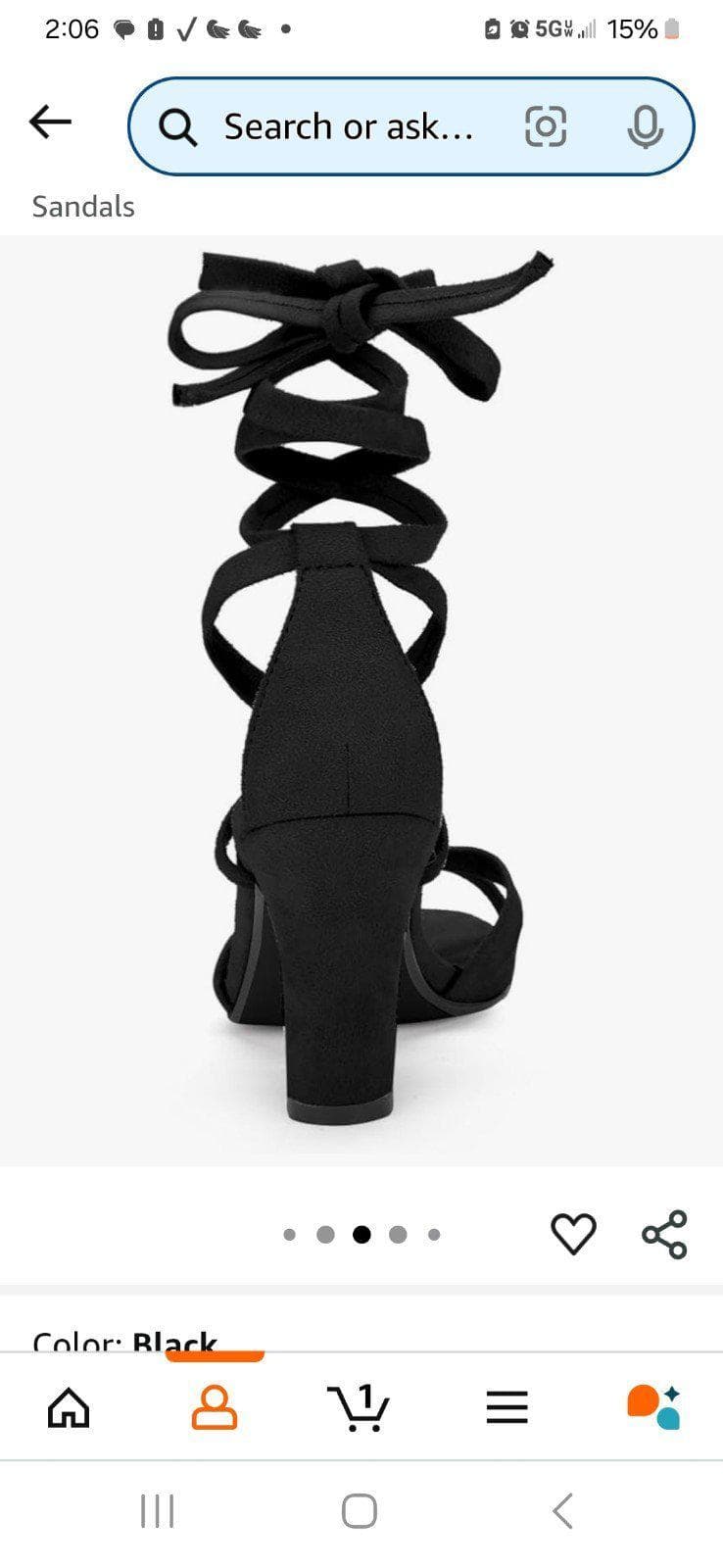 Black Ribbon Wrap Around Tie n a Bow Heels~ Size 7.5 Lace Up Black Dressy Heels - Thumbnail 4